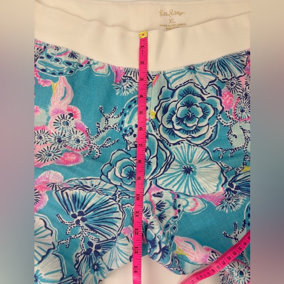 Lilly Pulitzer Bali Blue Once Upon A Tide Linen Palazzo Pants Size XL - Picture 6 of 6